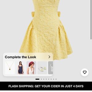Cider Clothing Yellow Lace Mini Dress